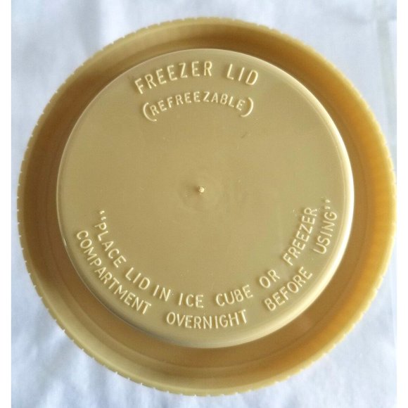 Vintage 70's ALADDIN THERMOS INSULATED MODEL #7000 Freezer Lid Beige Hot or Cold - Picture 6 of 6